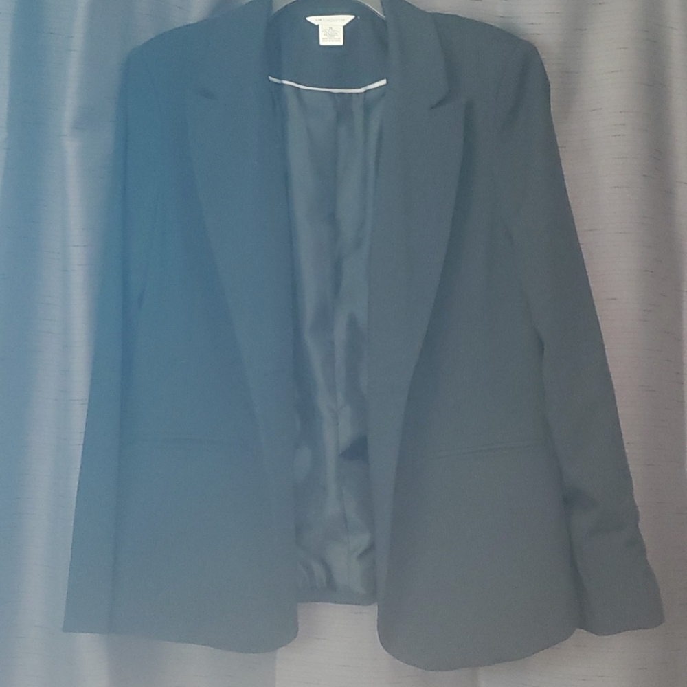 2 piece womens suit. Navy with pinstripes, size 14
